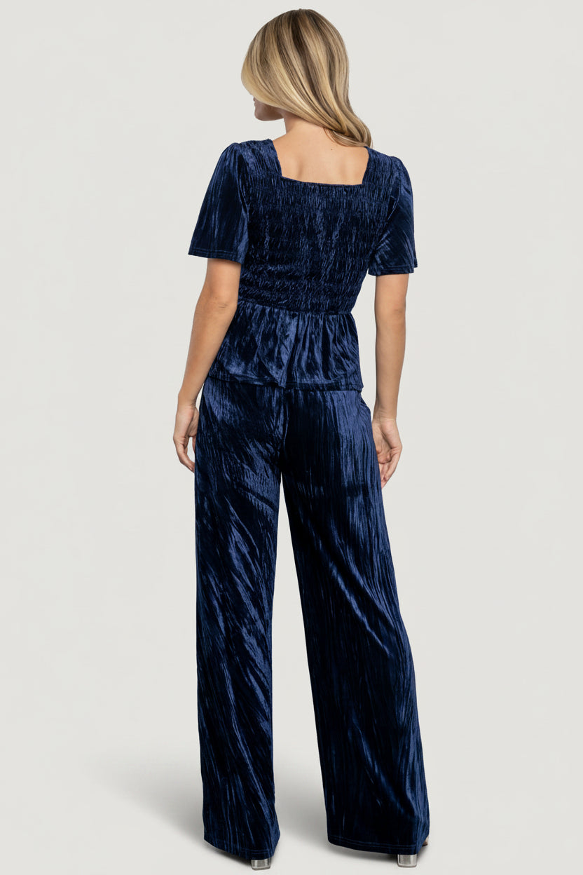 Elin Velvet Set | Navy