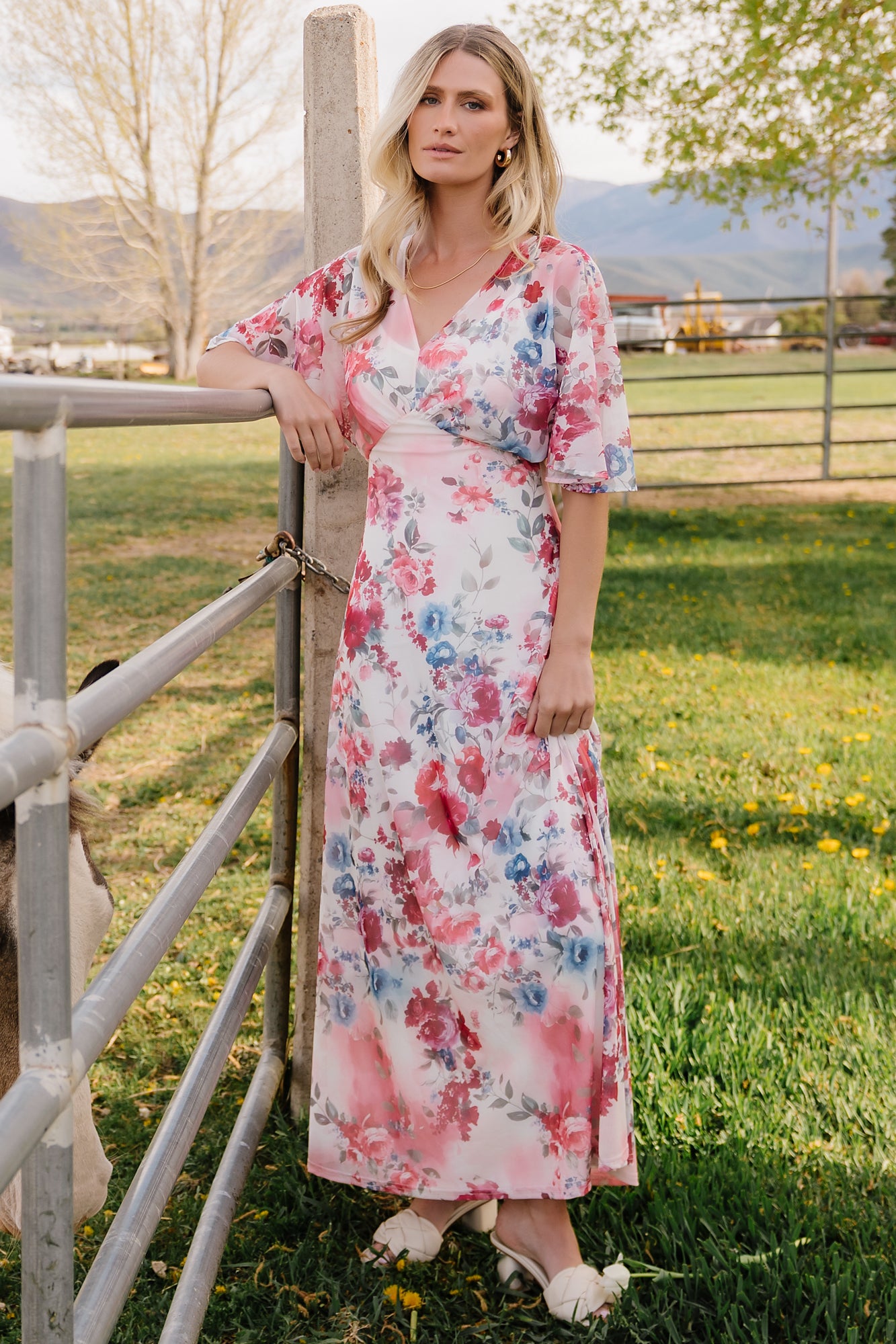 mesh maxi dress Beverley Pink Mesh Maxi Dress - US 16