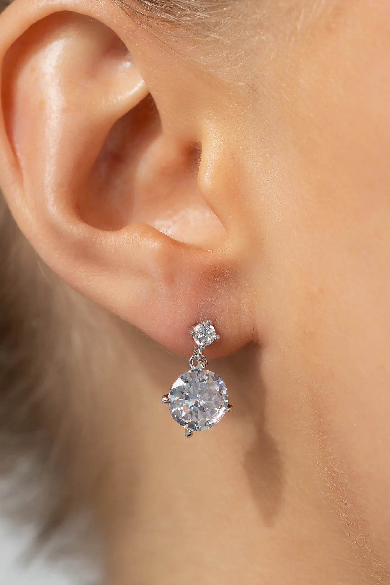 Lunette Drop Earrings | Silver