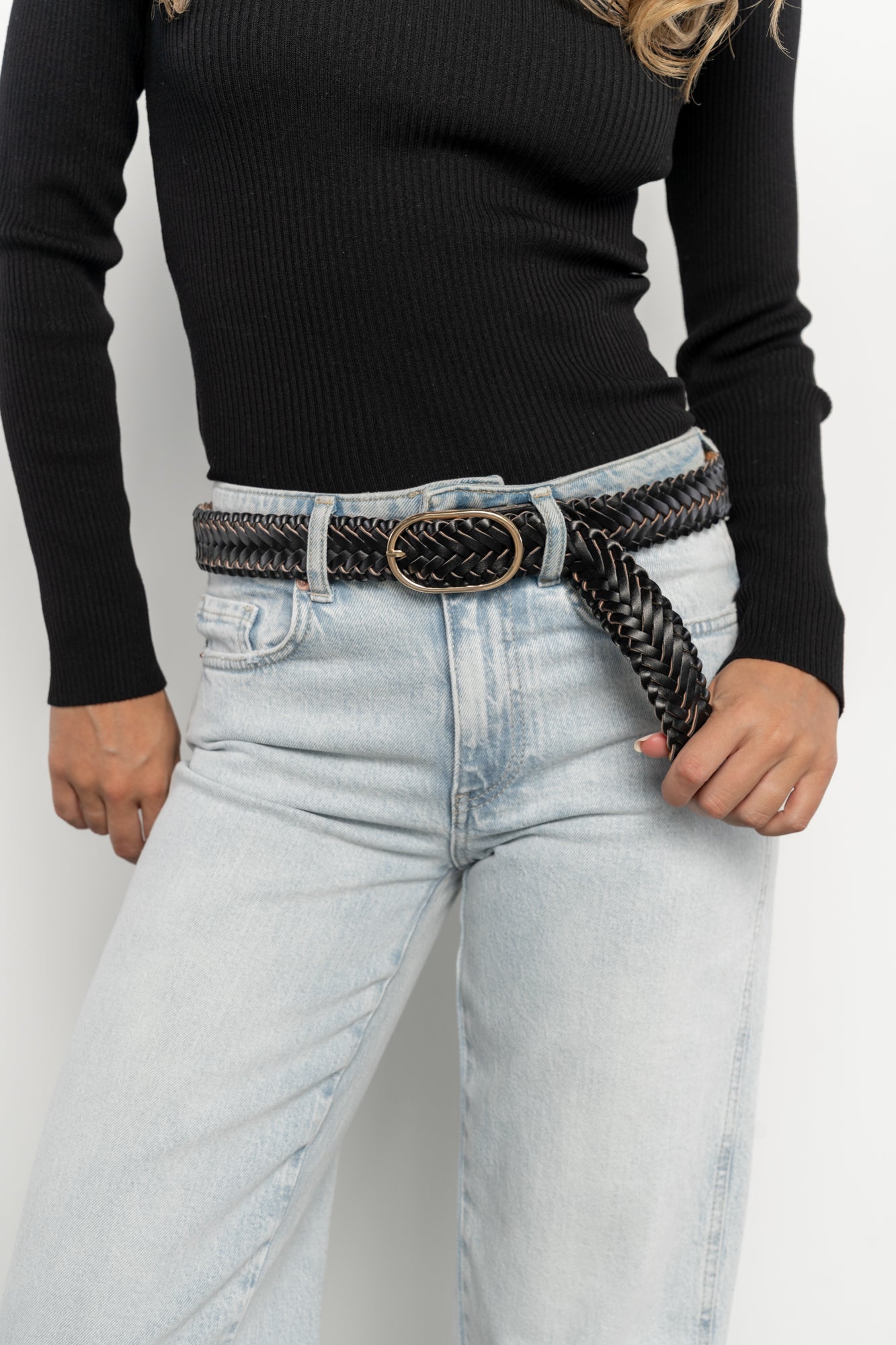 Brighton Faux Leather Belt | Black