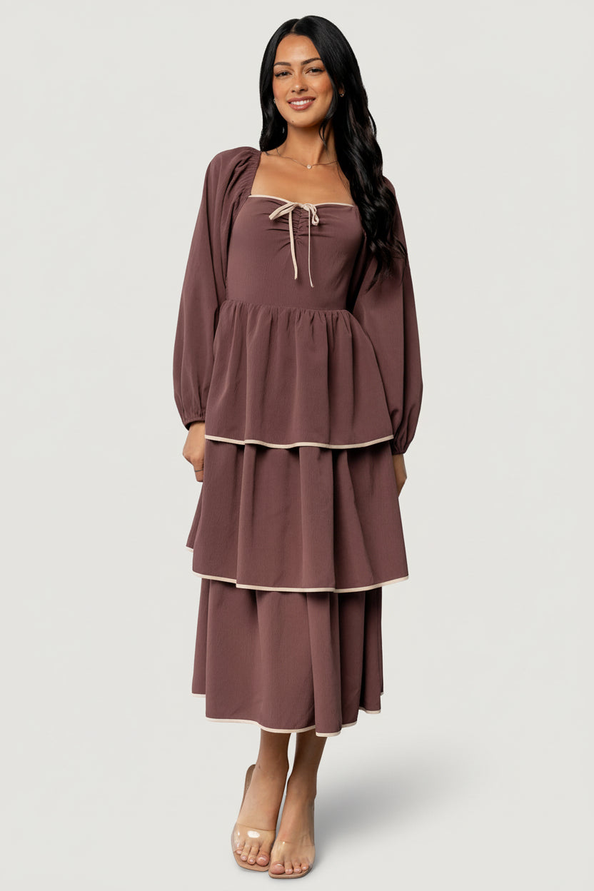 chinese dress ladies Baltic Born Womens Barcelona Tiered Dress | Vintage Plum