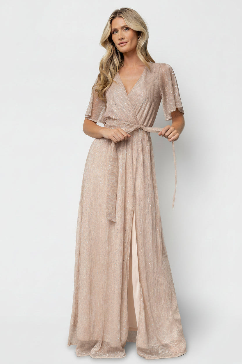 Baltic Born Womens Grace Sparkle Gown | Champagne | Size: XL Baltic Born Womens Grace Sparkle Gown | Champagne | Size: XL