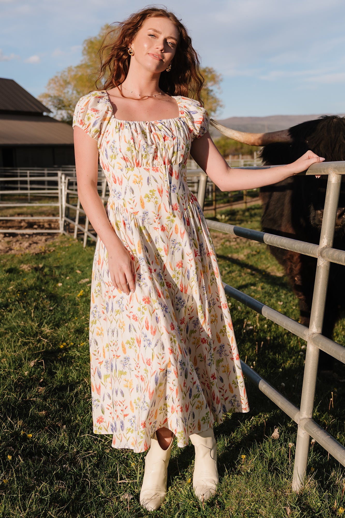 Kendall Midi Dress | Cream Multi Floral Kendall Midi Dress | Cream Multi Floral