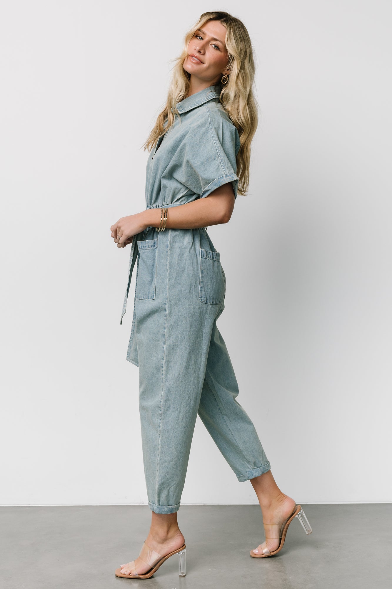 Mateo Button Up Jumpsuit | Denim