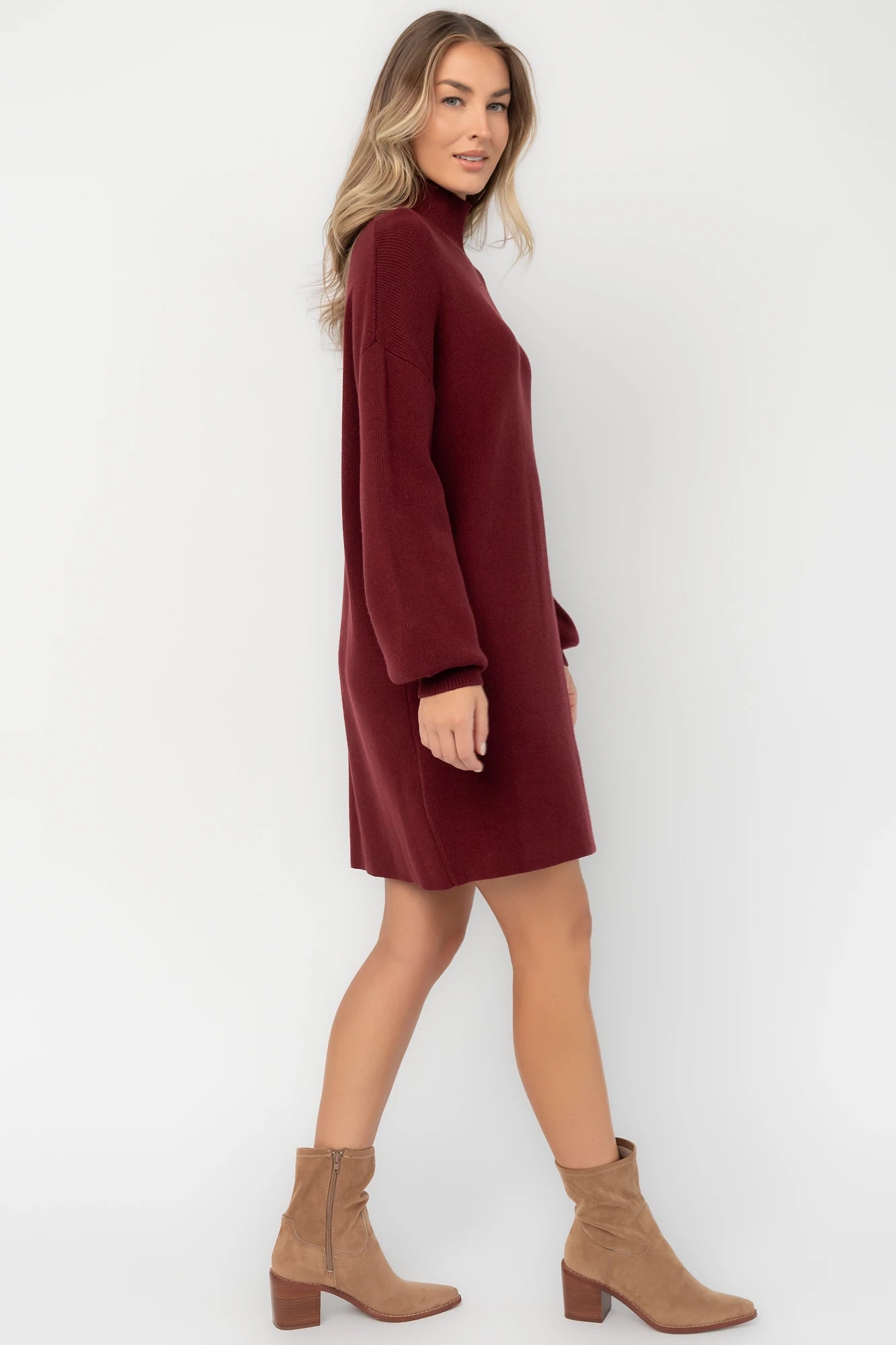 Harlow Sweater Dress | Burgundy