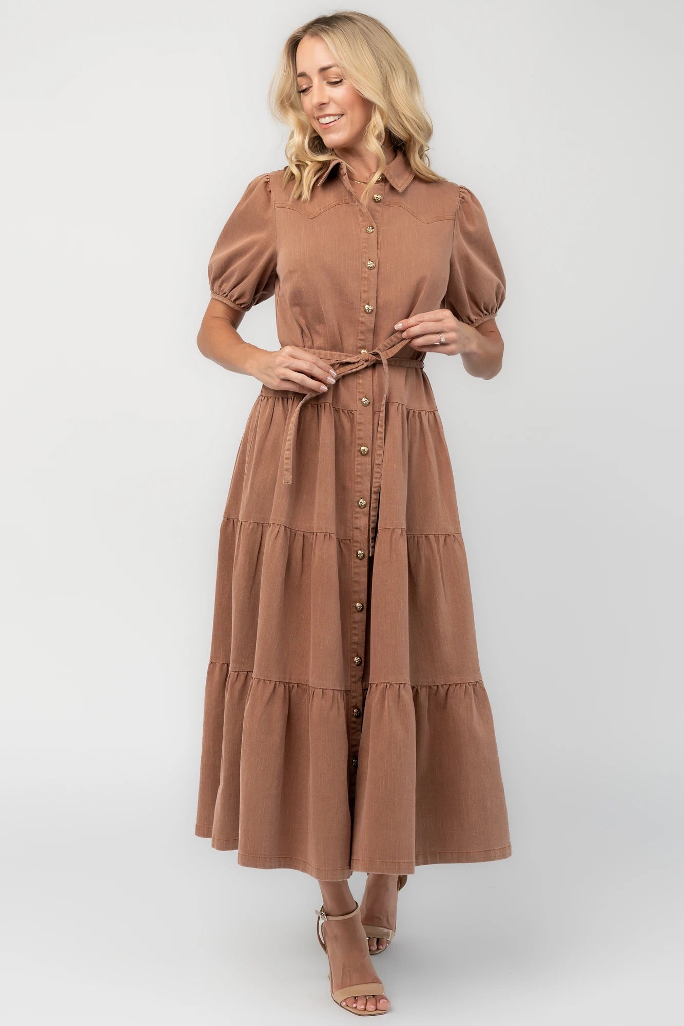 Berlin Button Up Dress | Dusty Mocha