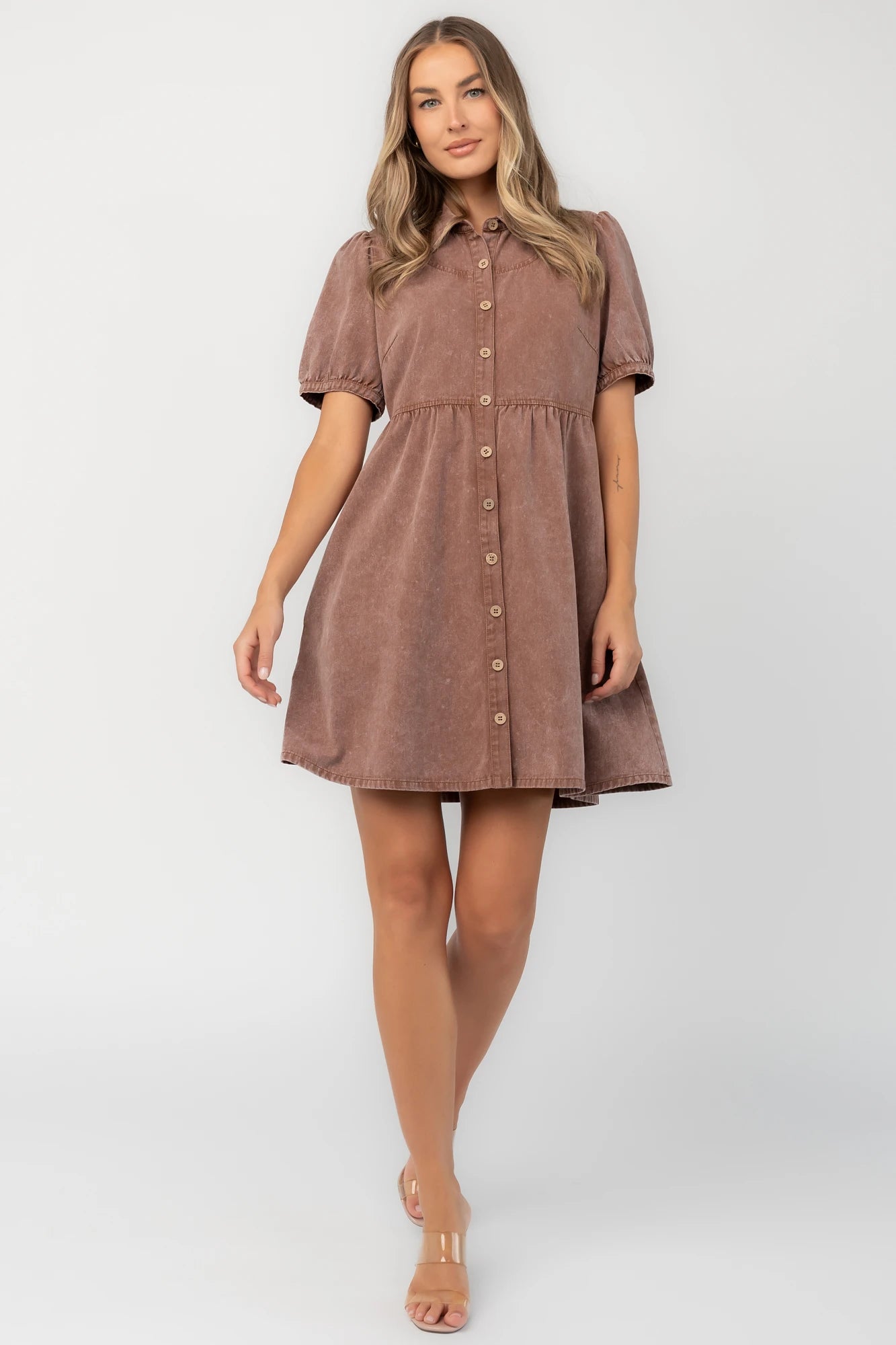 Tiffany Button Up Short Dress