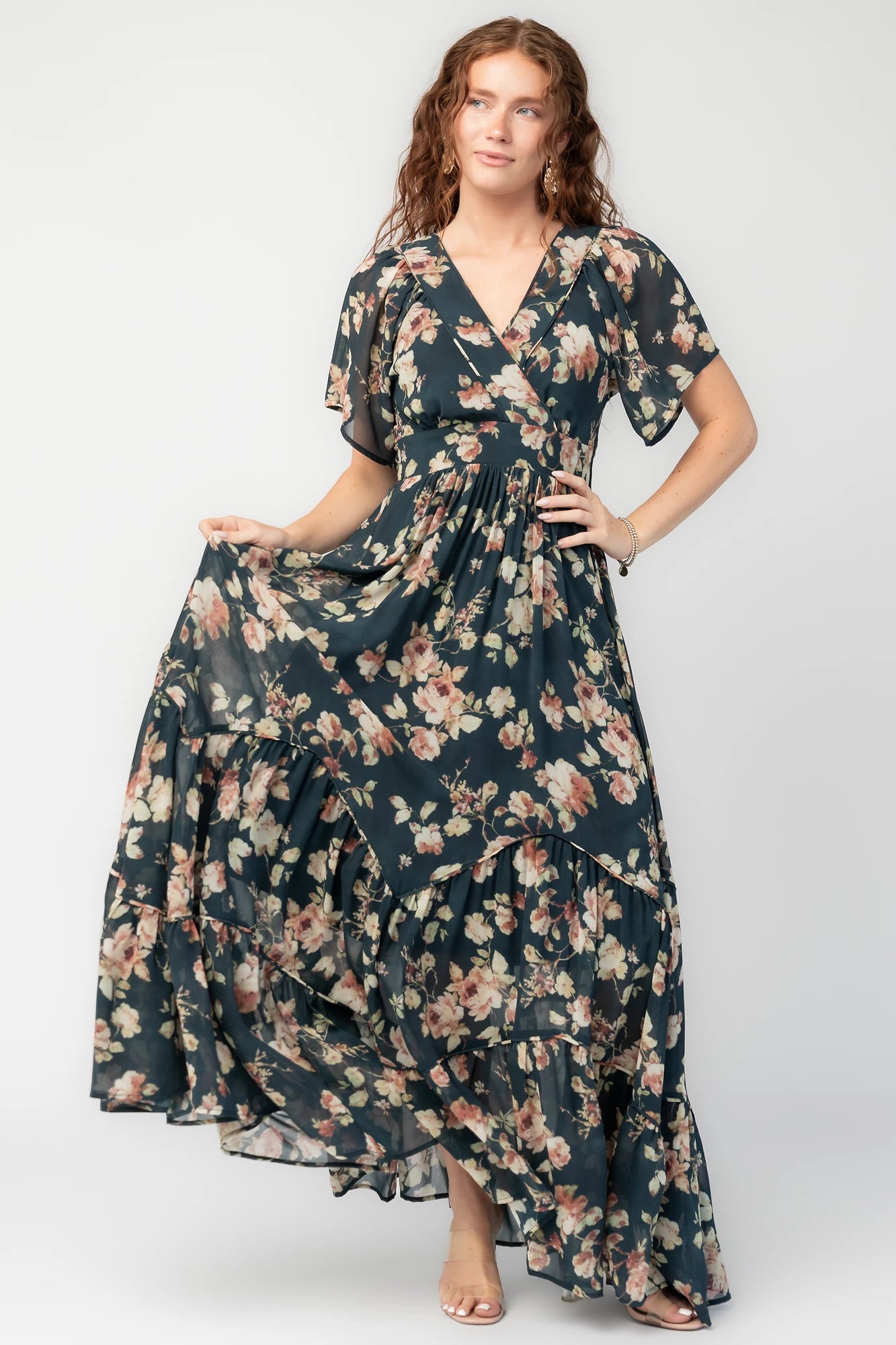 Katherine Maxi Dress | Deep Blue Floral