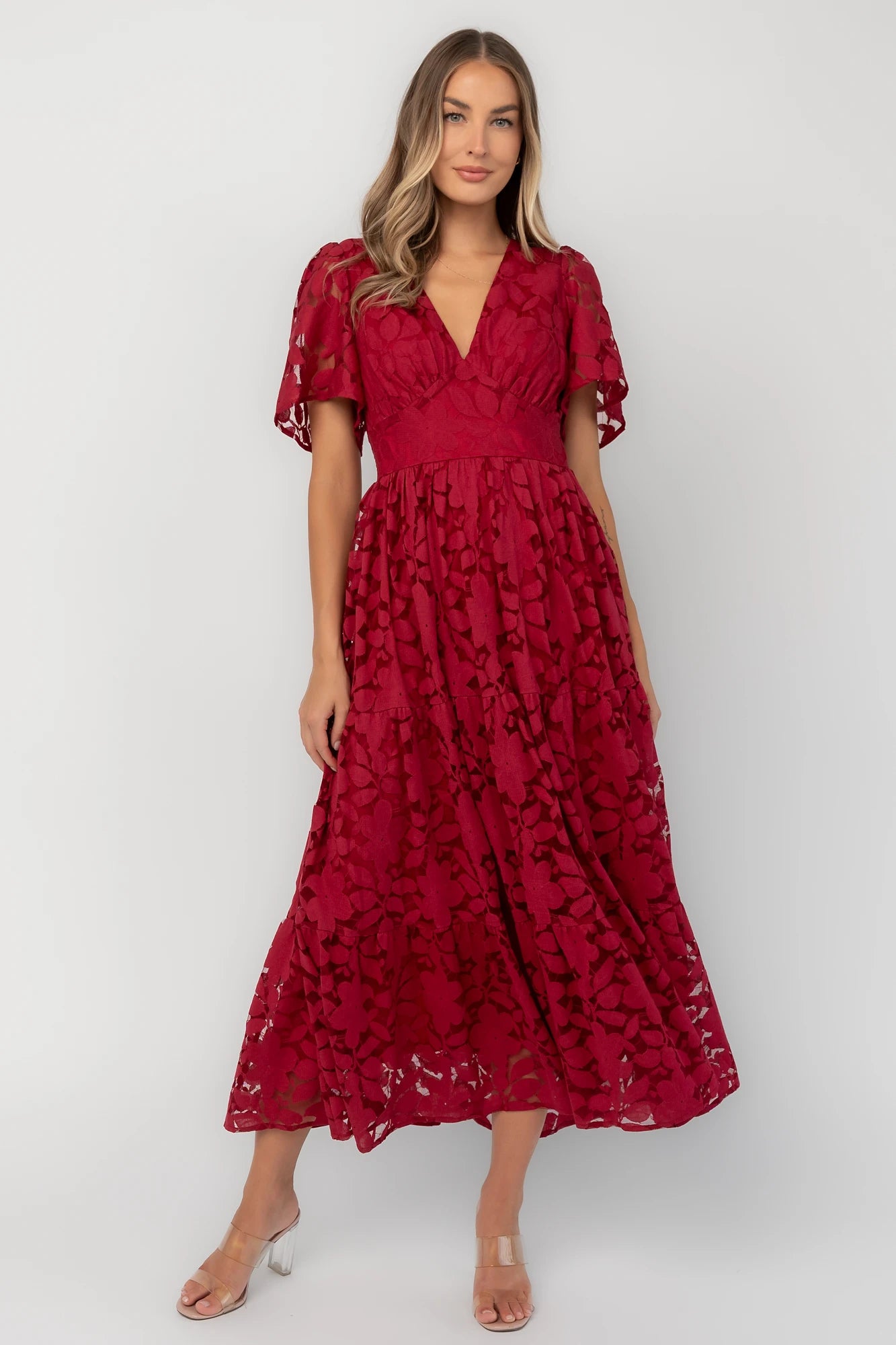 Samara Midi Dress | Cranberry