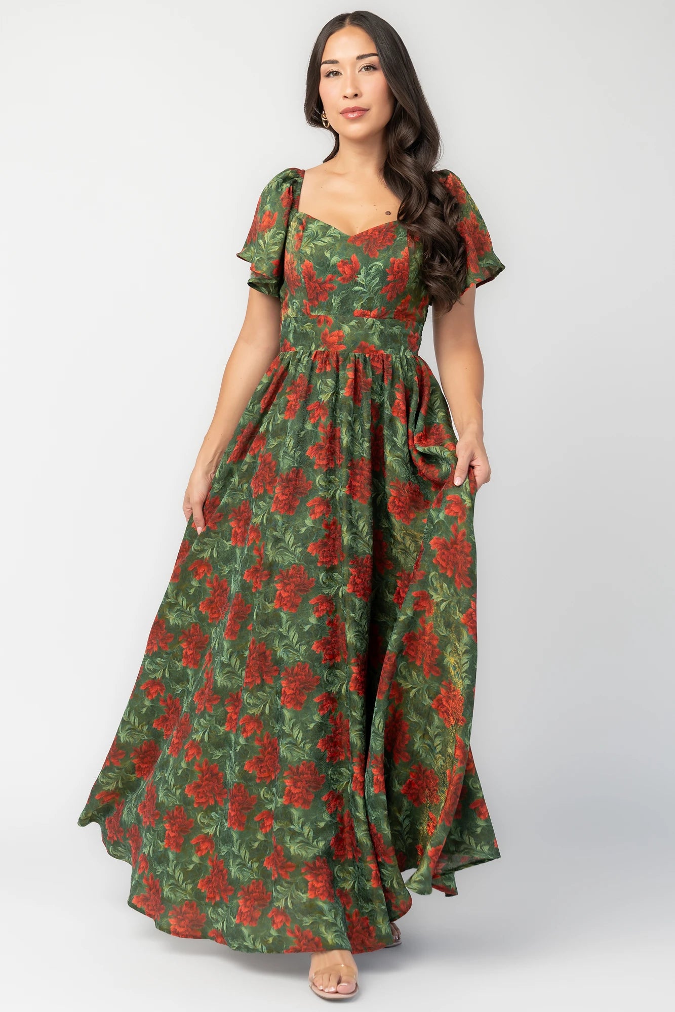 Astor Maxi Dress | Green + Red