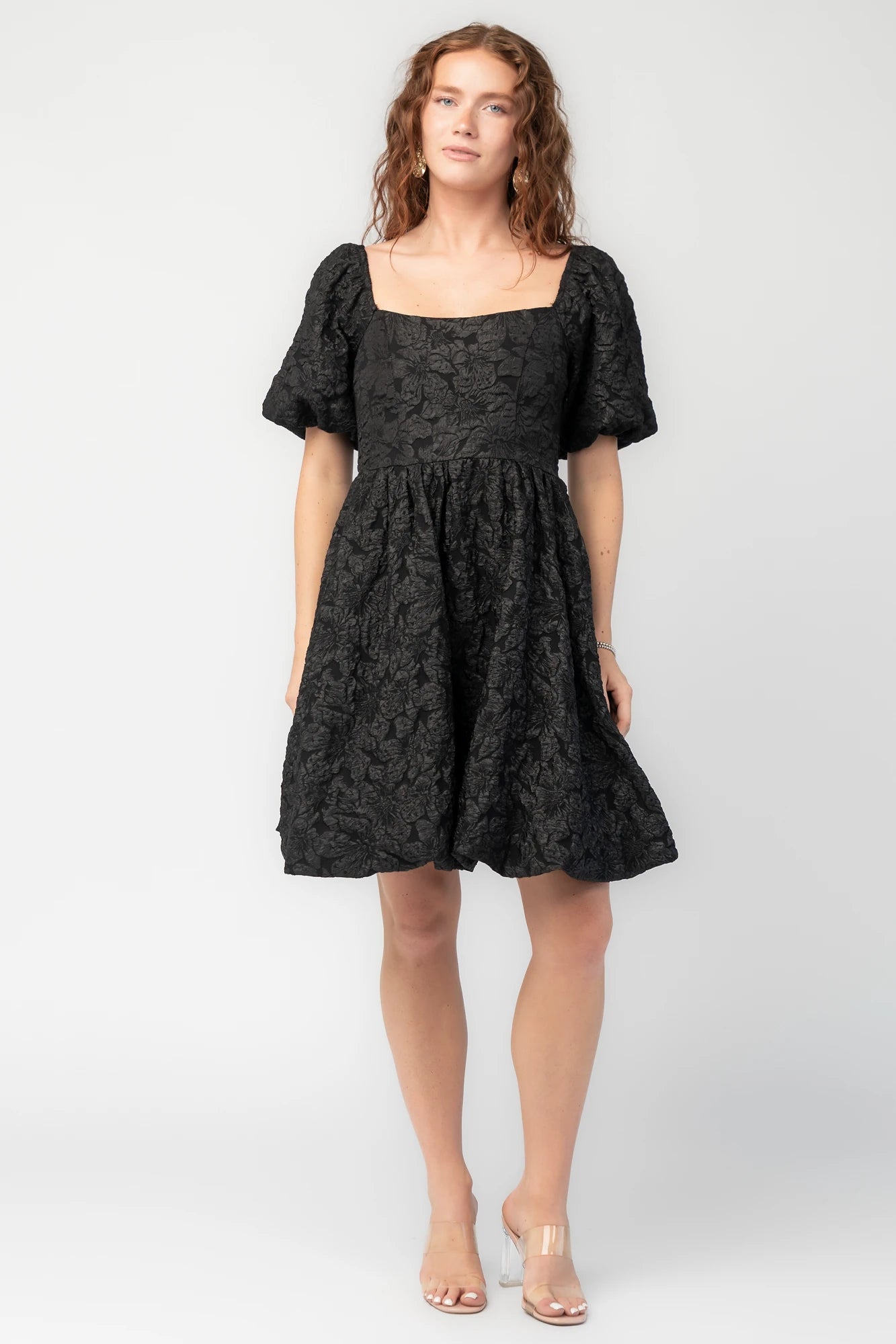 Enchanted Jacquard Dress | Black