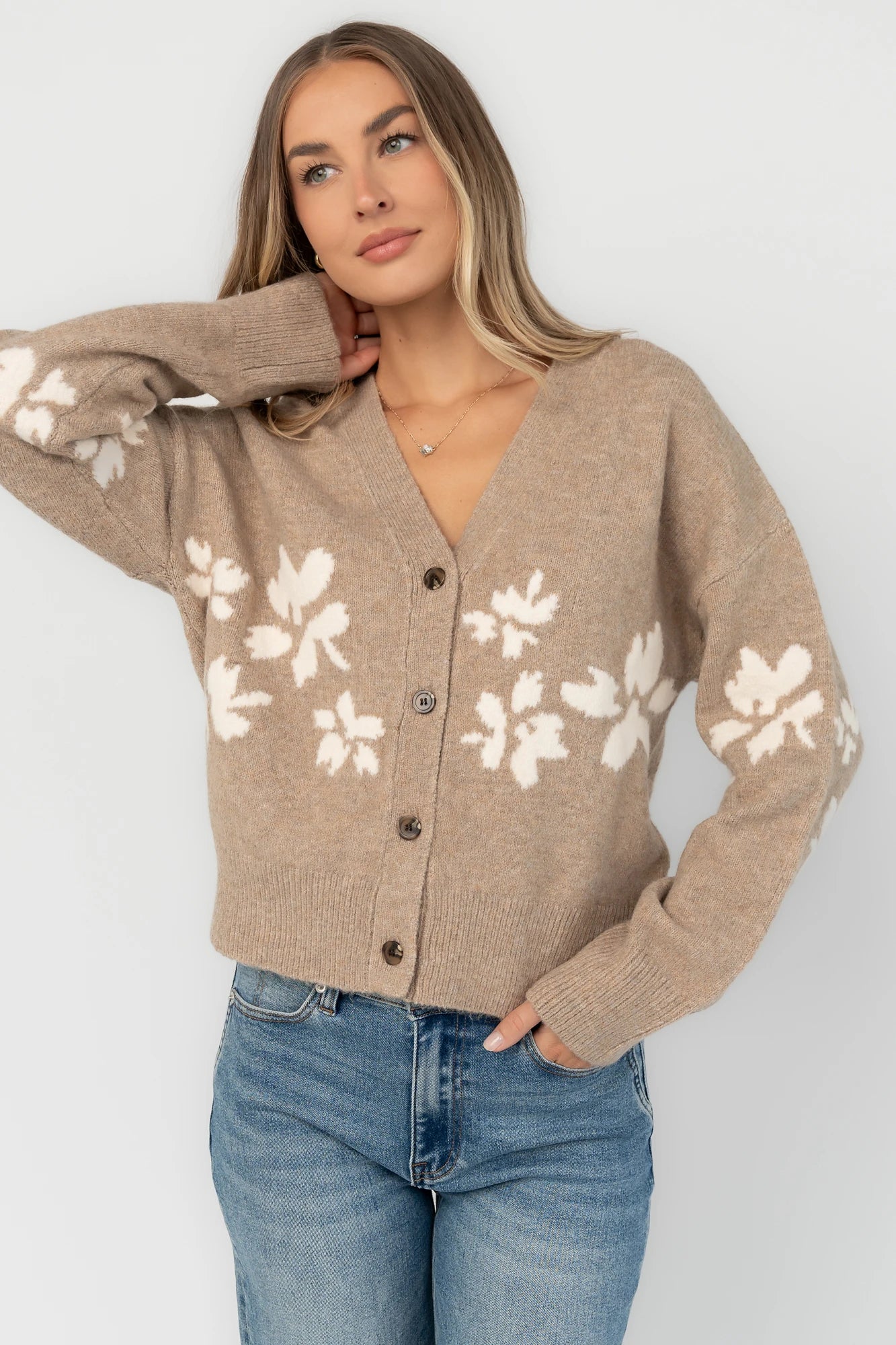 Adelana Knit Cardigan | Taupe