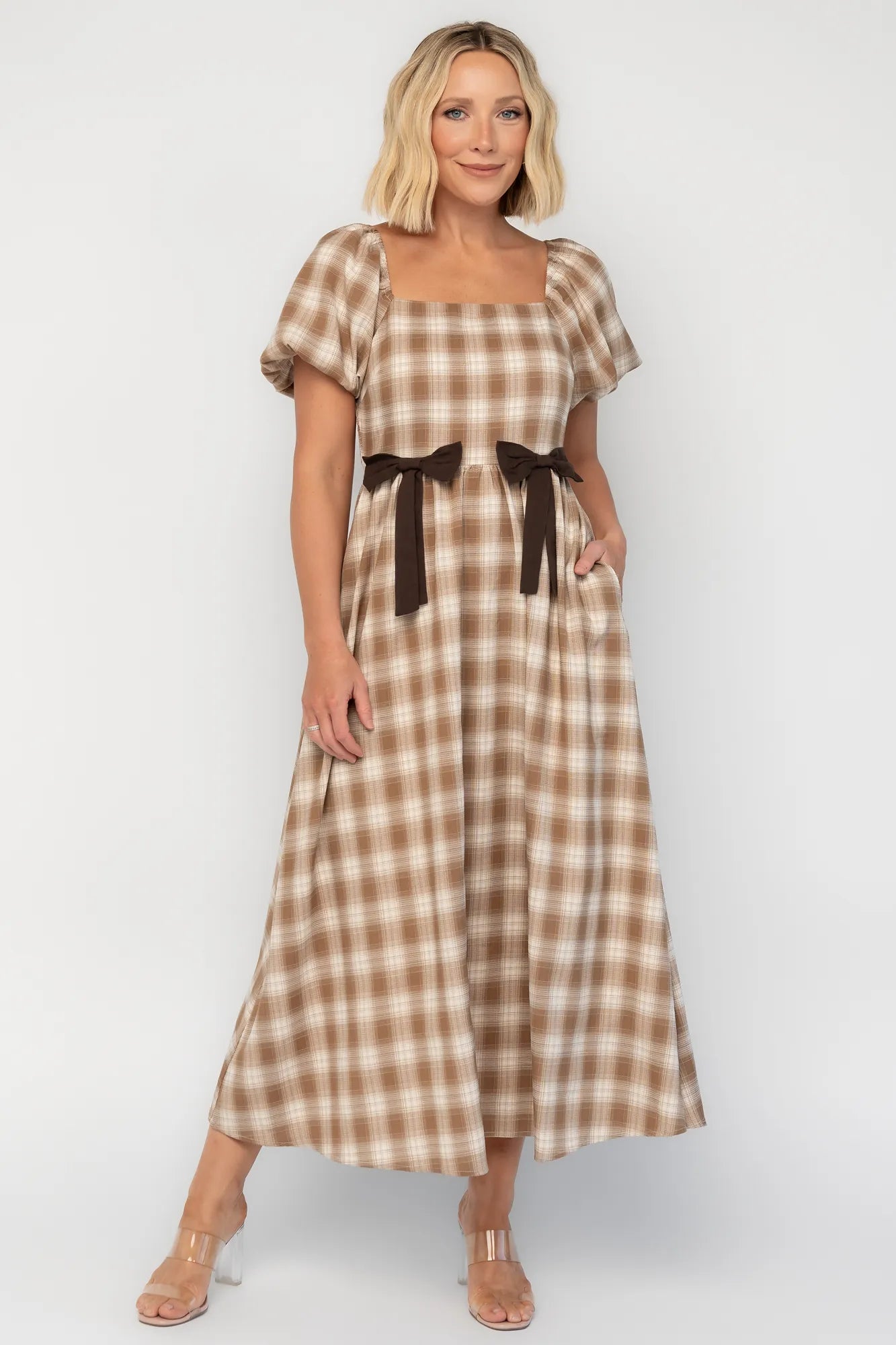 brown plaid midi dress Honey Beaded Lace Mini Dress XXL main image 0