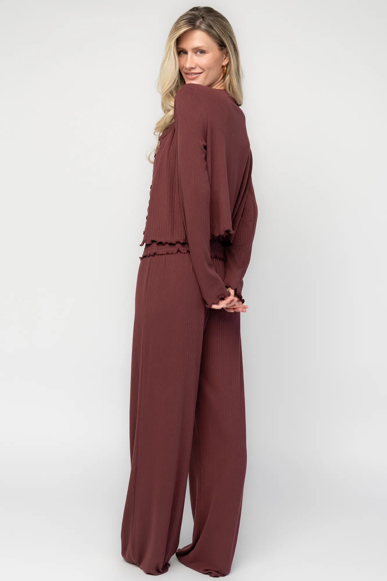 Louise Soft Knit Pajama Set | Mulberry