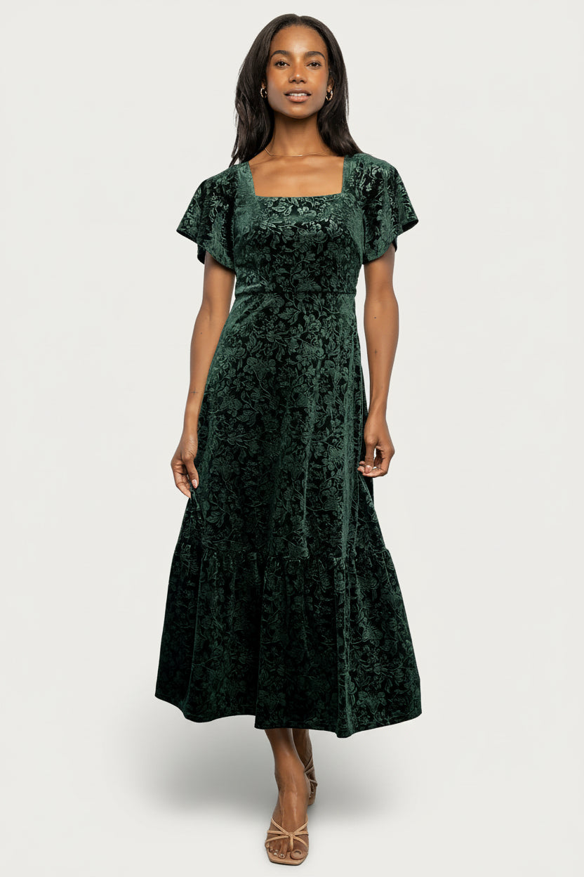 Baltic Born Womens Eirene Velvet Dress | Emerald | Size: Large Baltic Born Womens Eirene Velvet Dress | Emerald | Size: Large