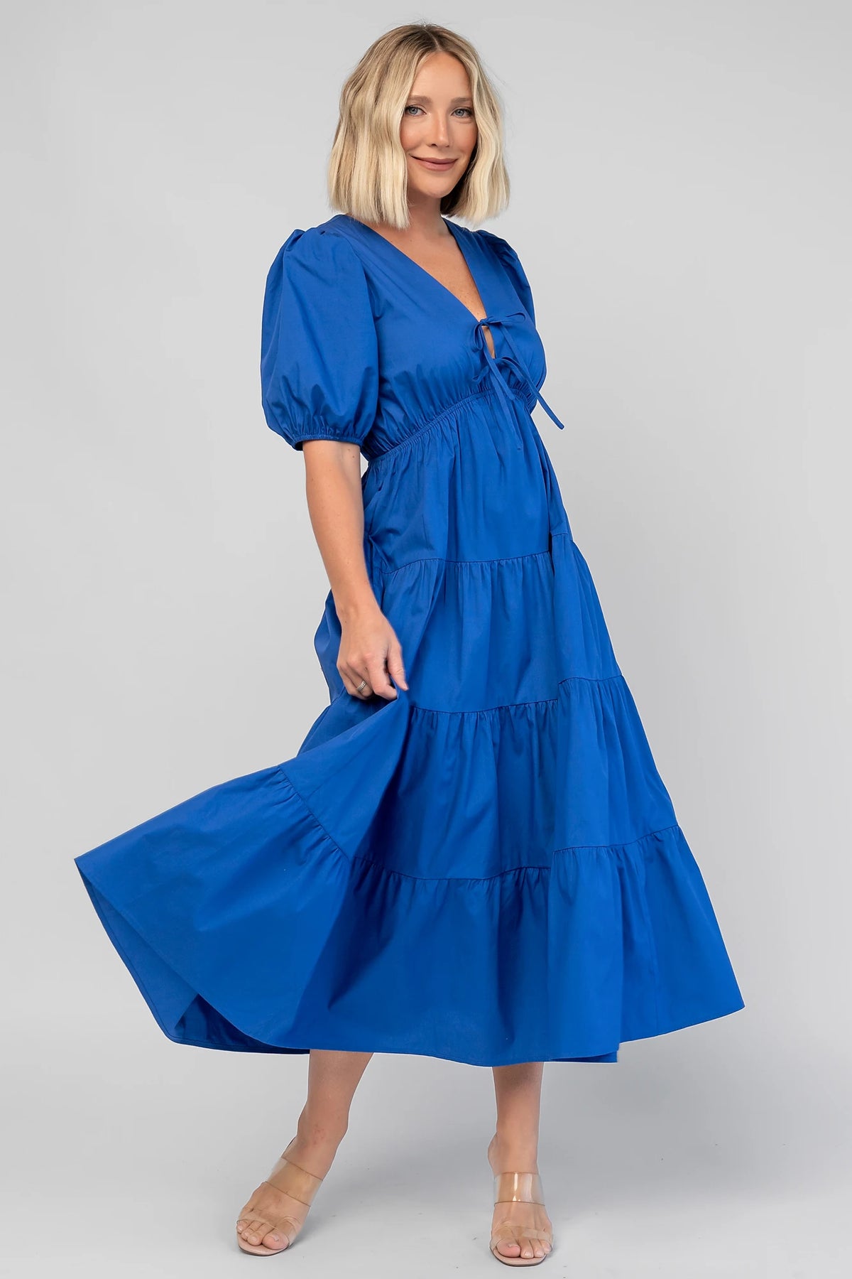Sheila Tiered Midi Dress | Cobalt