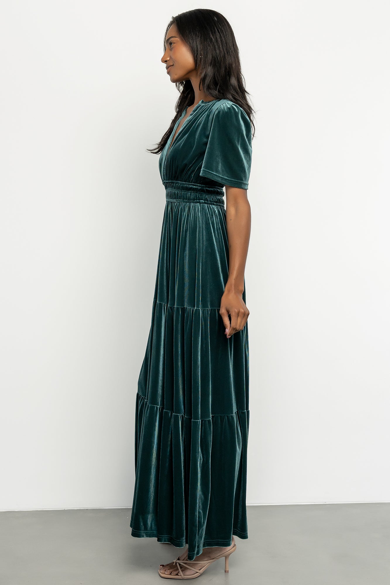 Artemis Velvet Maxi Dress | Deep Lagoon