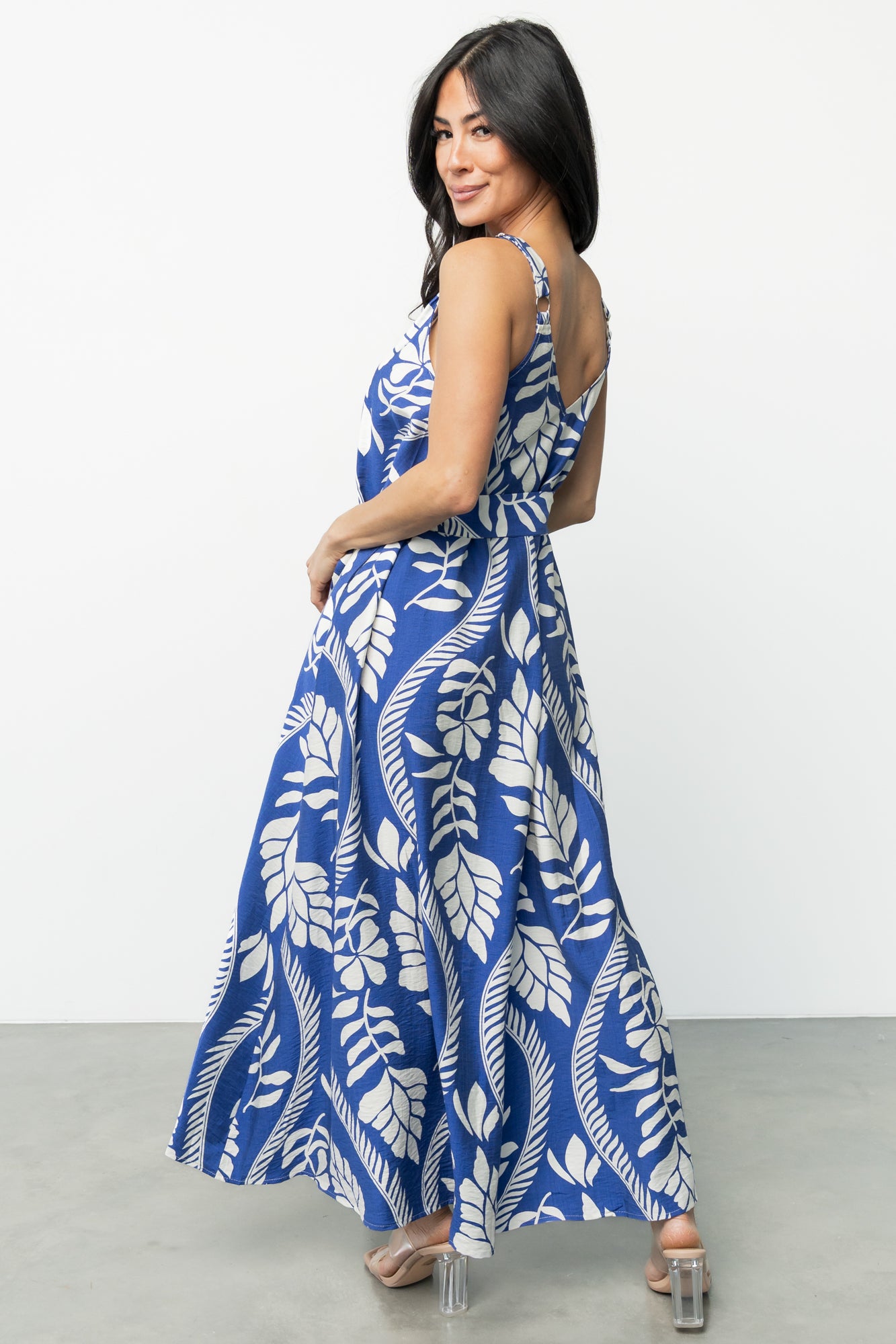 Sofía Maxi Dress | Cobalt + White