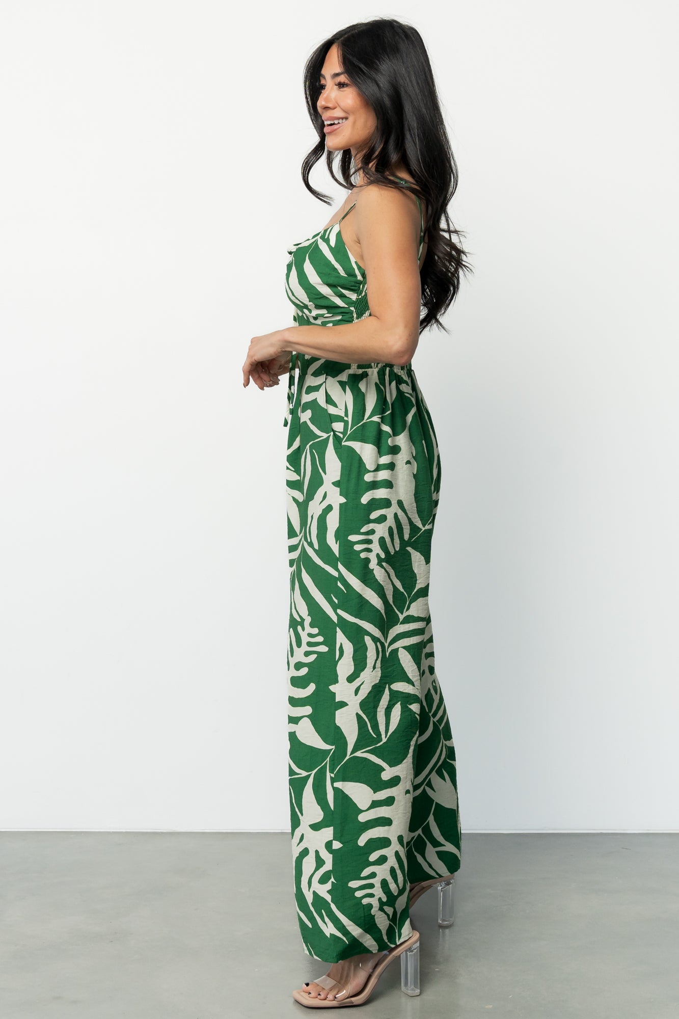 Linda Jumpsuit | Green Print