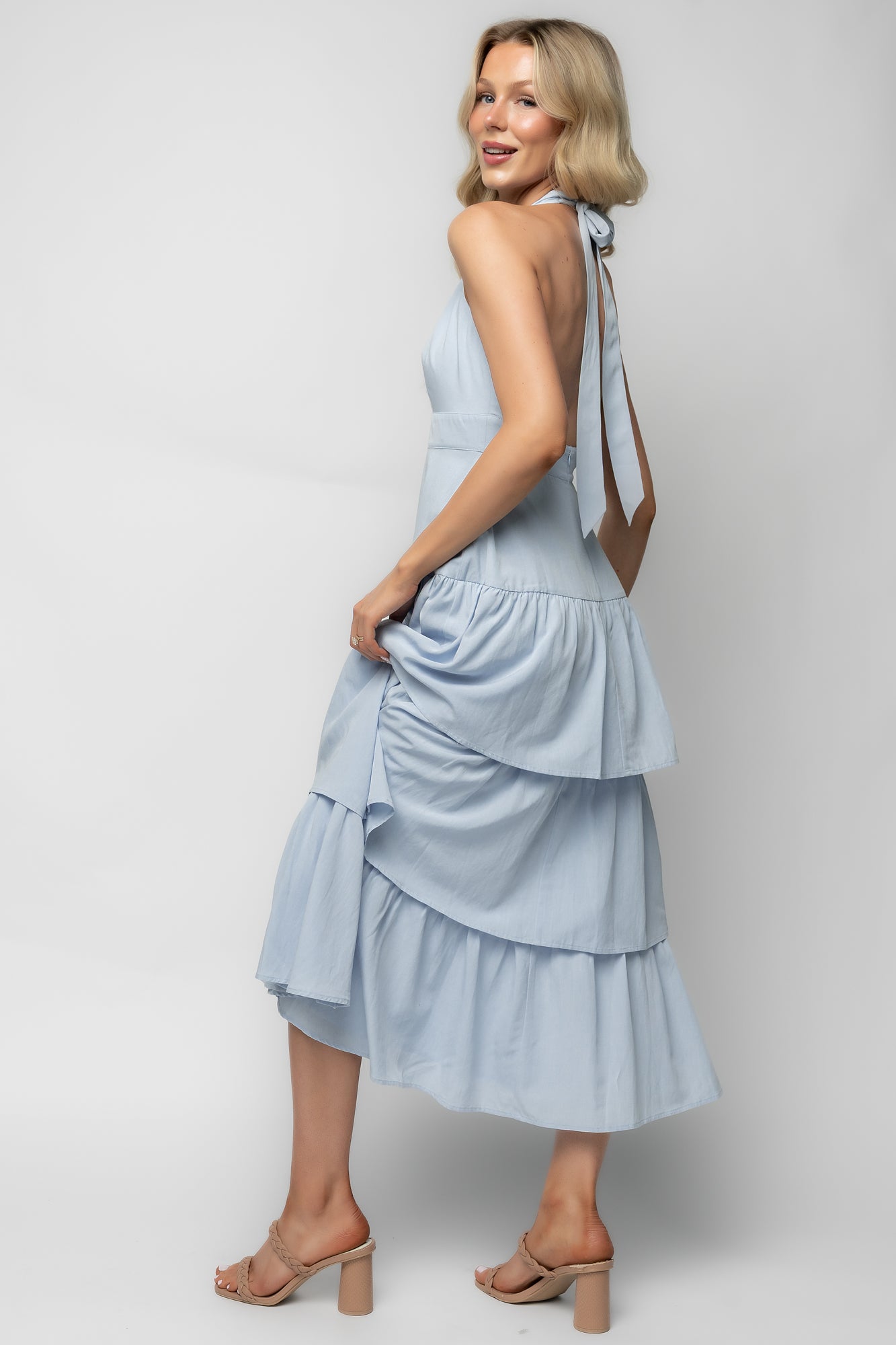 Savannah Tiered Maxi Dress | Light Blue