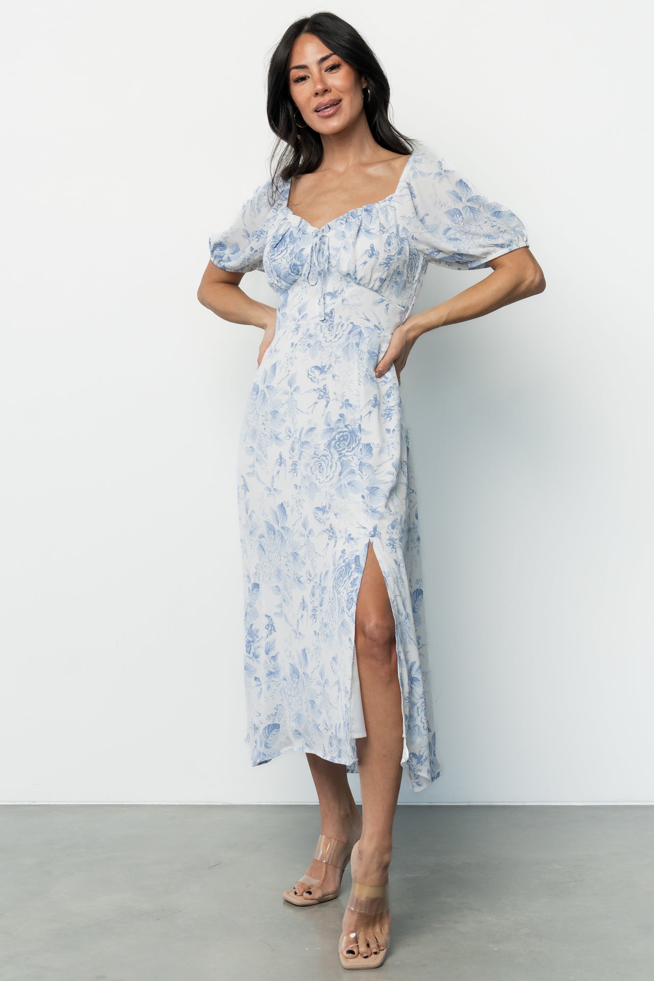 Cadence Midi Dress | Blue Floral