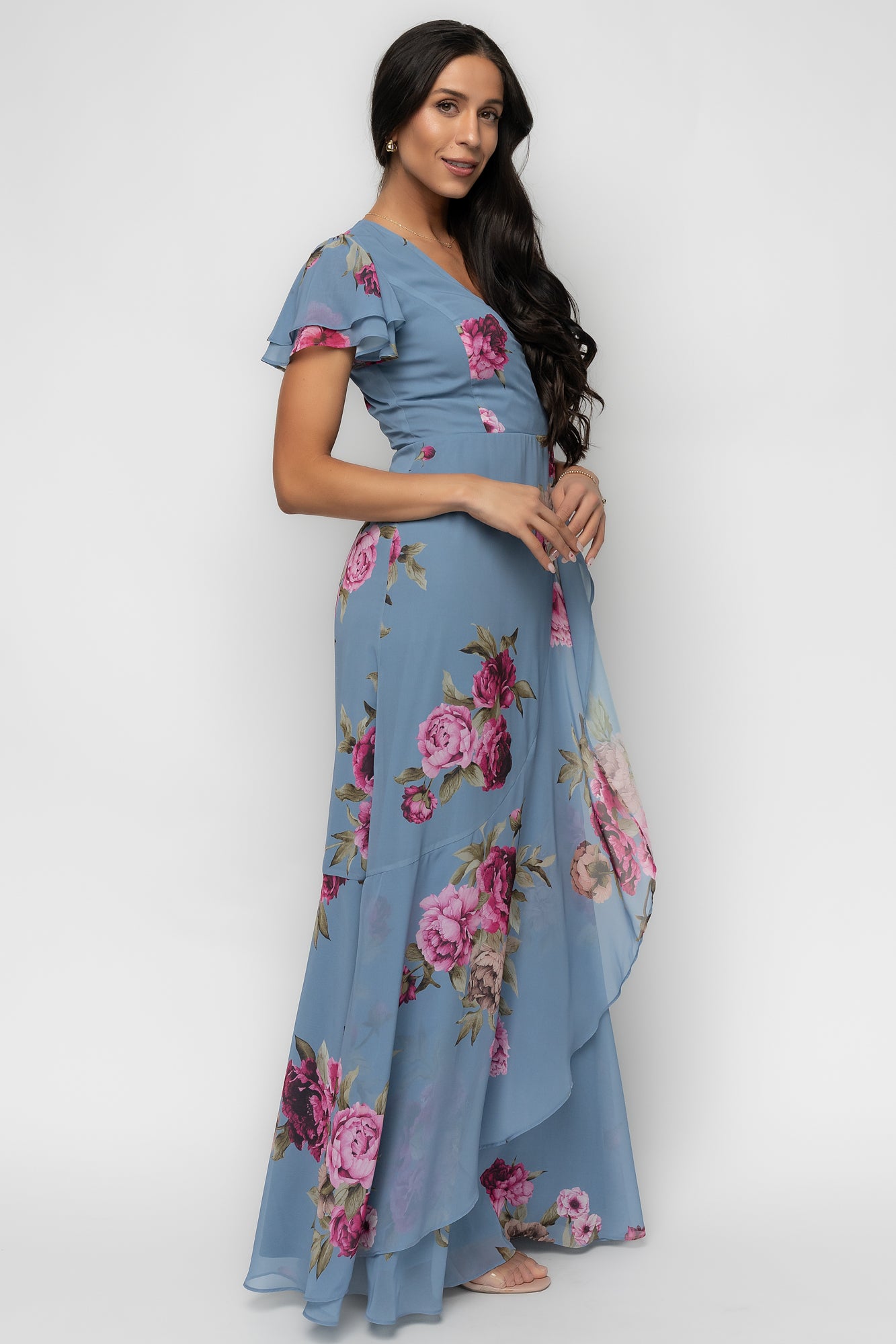 Willa Maxi Dress | Slate Blue Floral