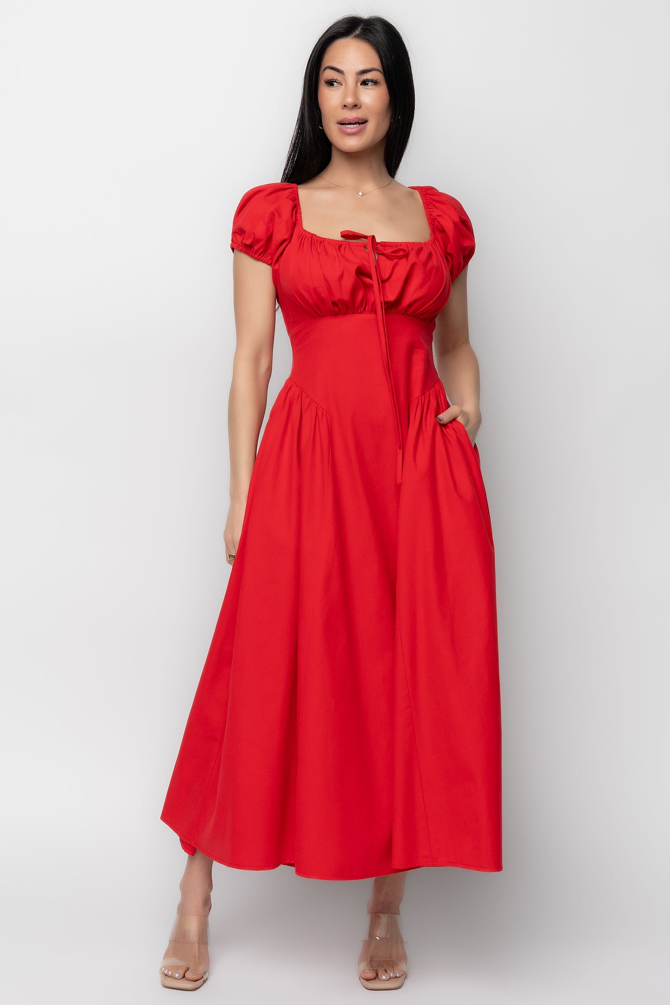 Baltic Born Womens Havana Midi Dress | Red | Size: Large Baltic Born Womens Havana Midi Dress | Red | Size: Large