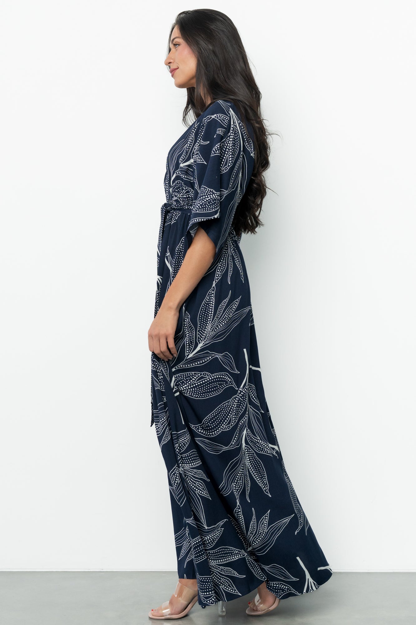 Kalea Maxi Dress | Navy + White