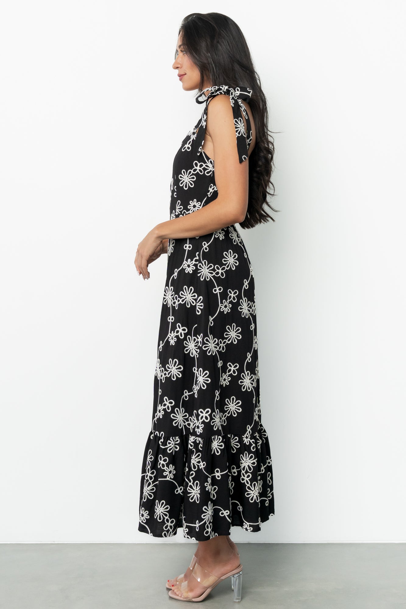 Amor Midi Dress | Black + Ivory Floral