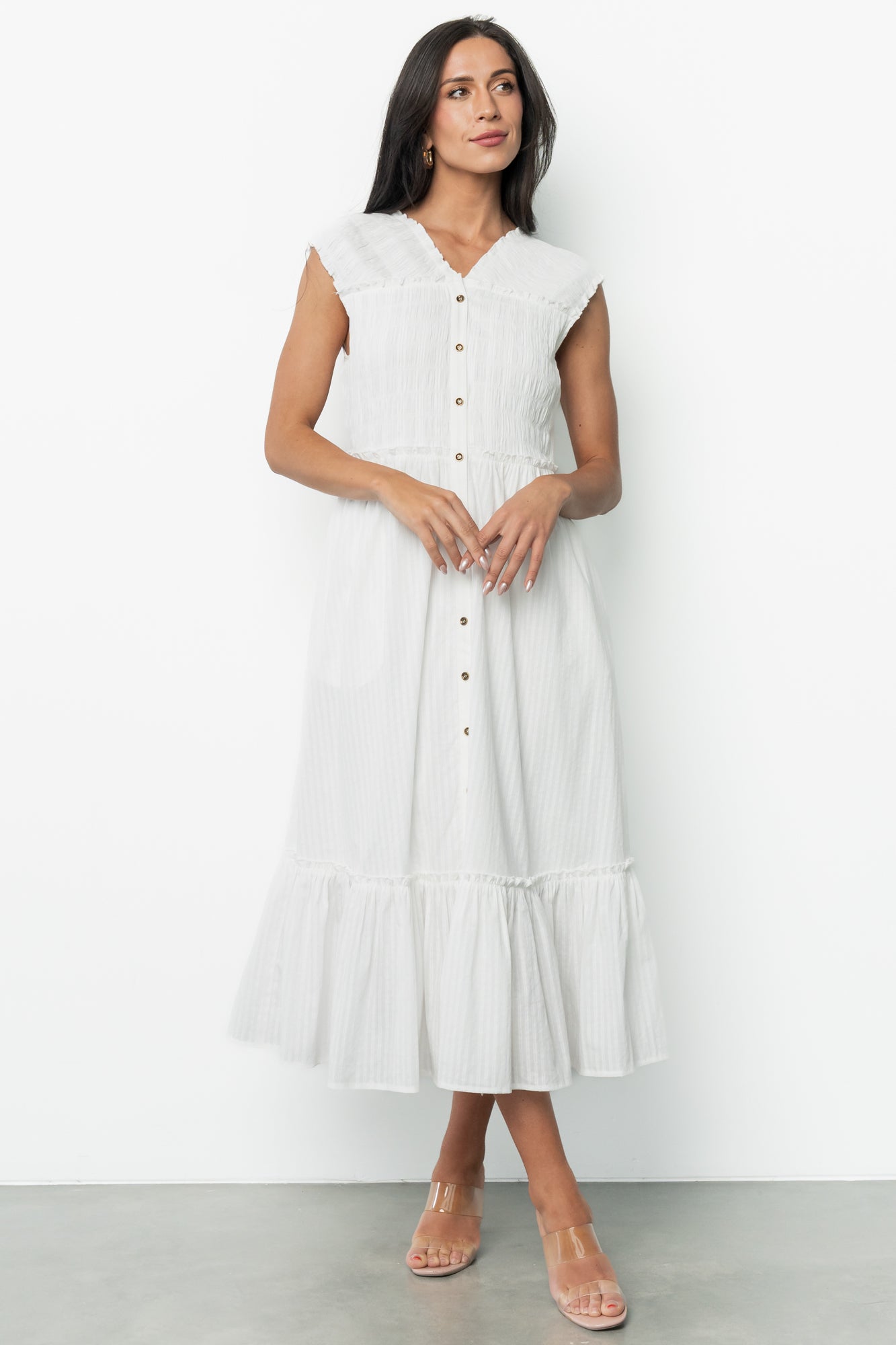 Luisa Midi Dress | Off White