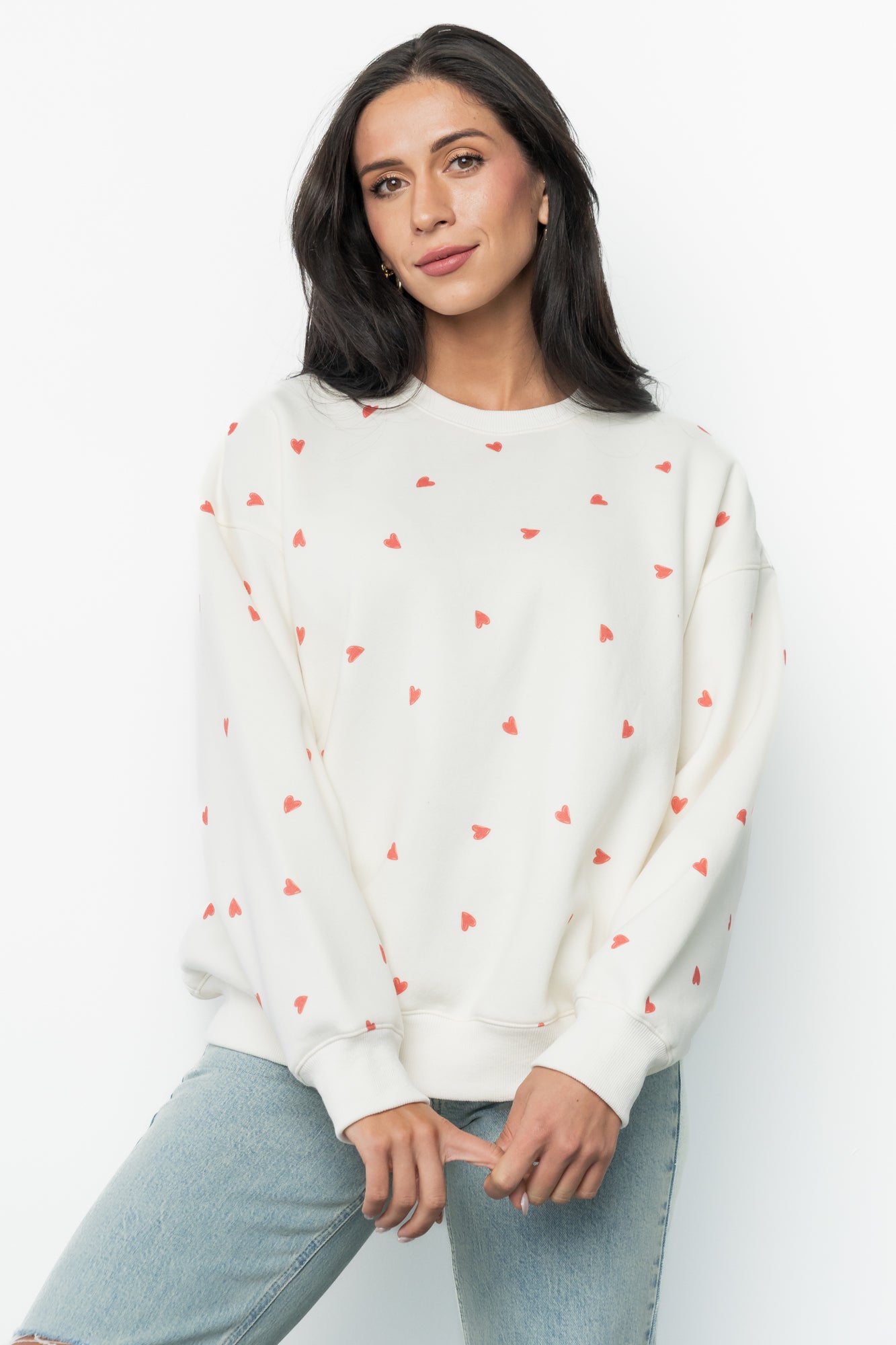 Lovestruck Sweatshirt | Cream + Red