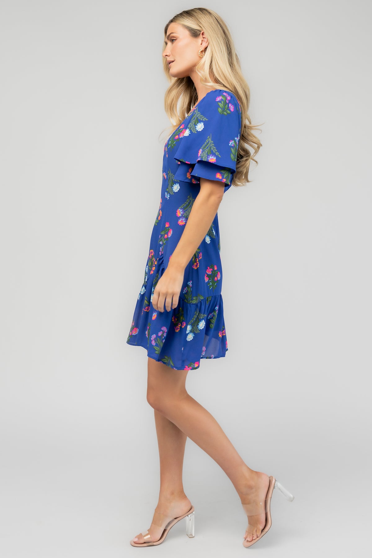 Raya Short Dress | Indigo Floral
