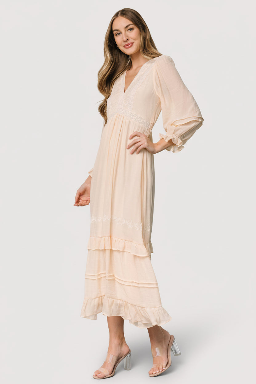 Amberlee Embroidered Dress | Cream