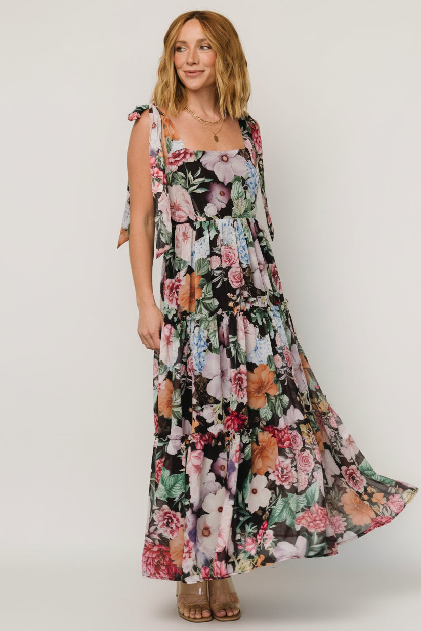 anita printed maxi dress Free People Women Anita Printed Maxi Dress - Black