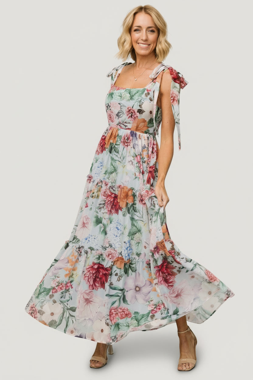 Anita Maxi Dress | Light Blue Multi Floral