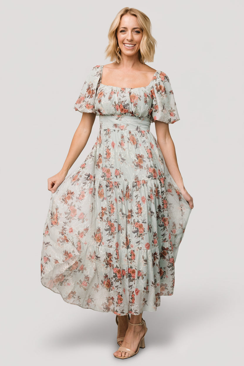 Annabeth Midi Dress | Eucalyptus Floral Annabeth Midi Dress | Eucalyptus Floral