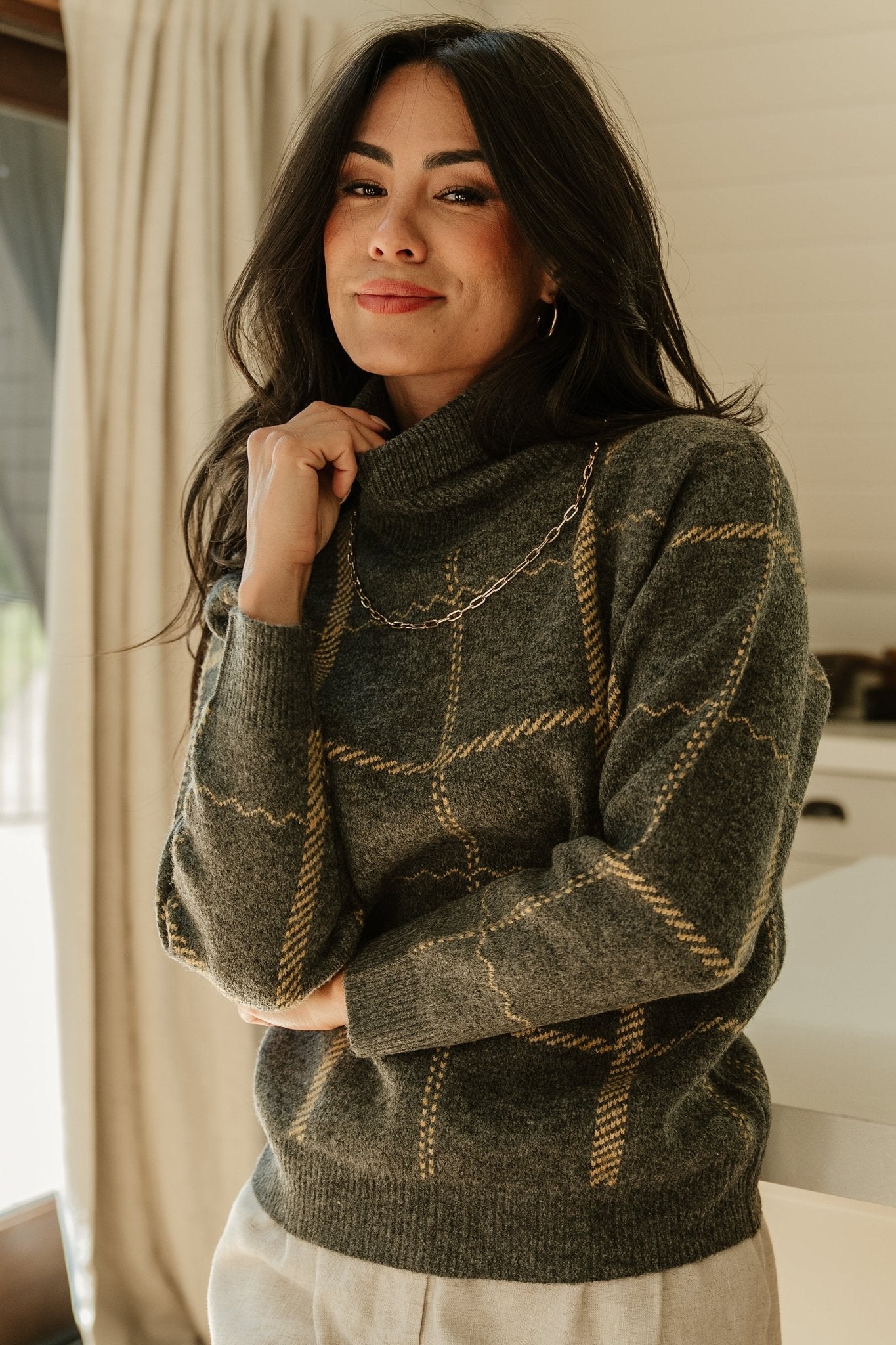 Arden Turtleneck Sweater Dark Gray