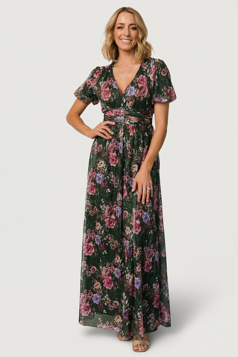Ardley Maxi Dress | Green + Pink Floral Ardley Maxi Dress | Green + Pink Floral