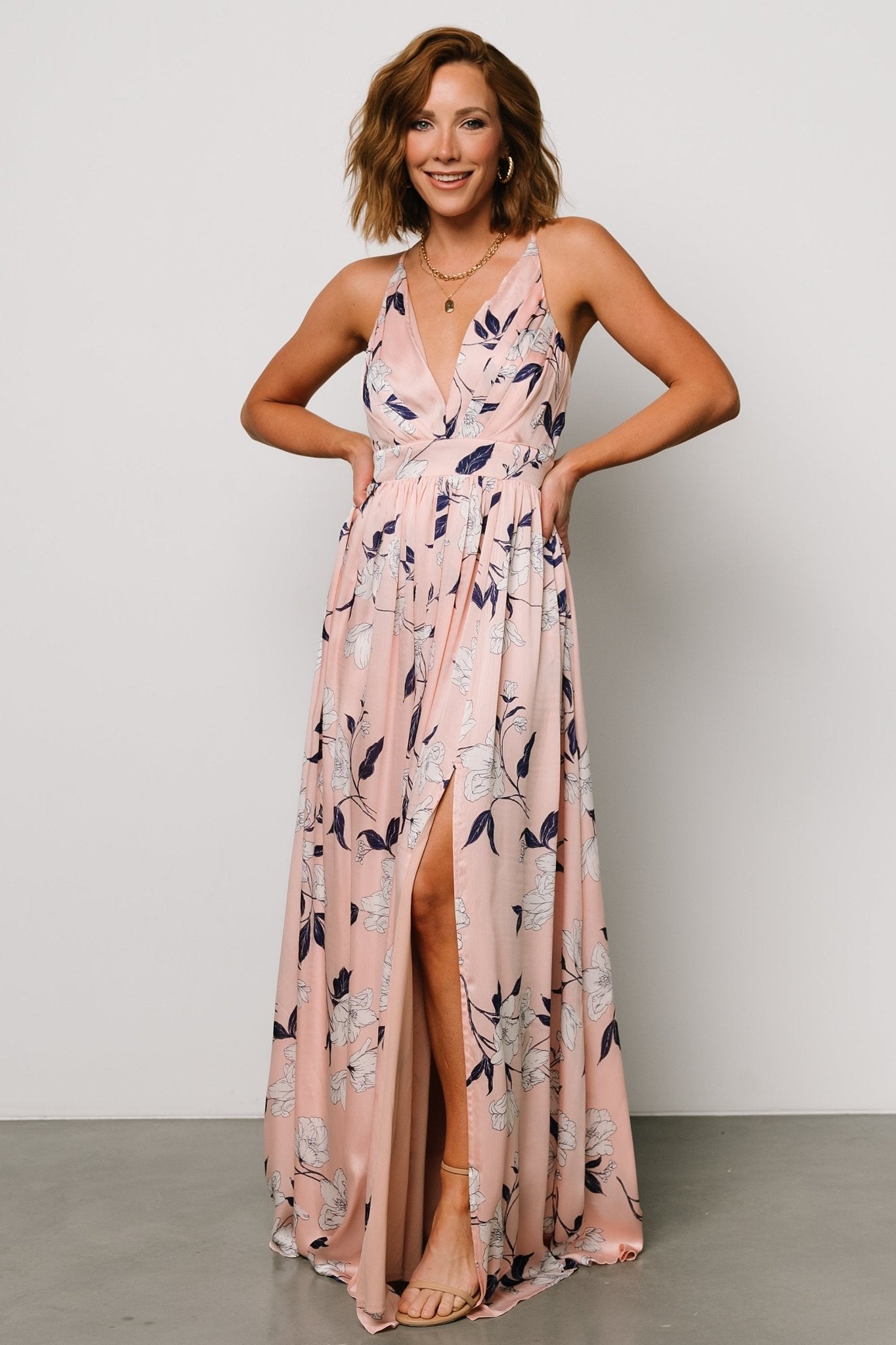 Blush floral shops maxi