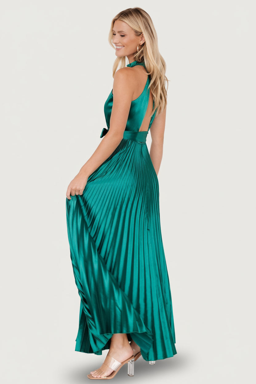 Capulet Pleated Maxi Dress | Emerald