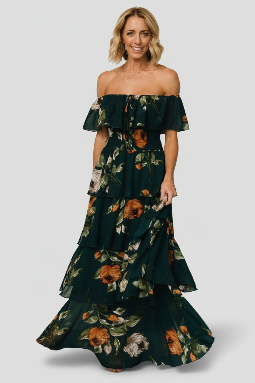 cold shoulder summer dresses MissJophiel Women Sleeves Tea Length for Wedding Bride Party Bridesmaid Guest Casual Attire Red / Tea Length / US20 Pair it with sandals for a laid Cold Shoulder Maxi Dress