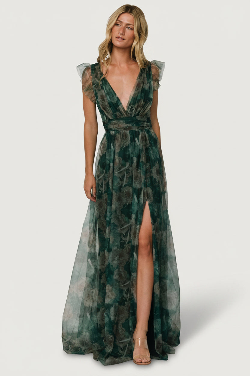 marseille embossed maxi dress green Baltic Born Womens Marseille Embossed Maxi Dress | Green