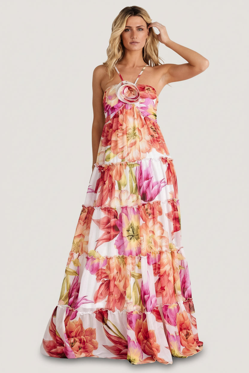 Charmaine Maxi Dress | Pink + Red Floral Charmaine Maxi Dress | Pink + Red Floral