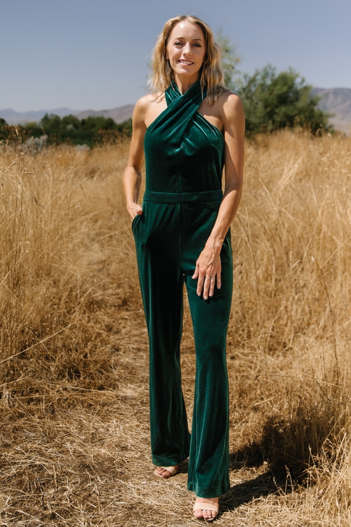 Dark green jump suit shops