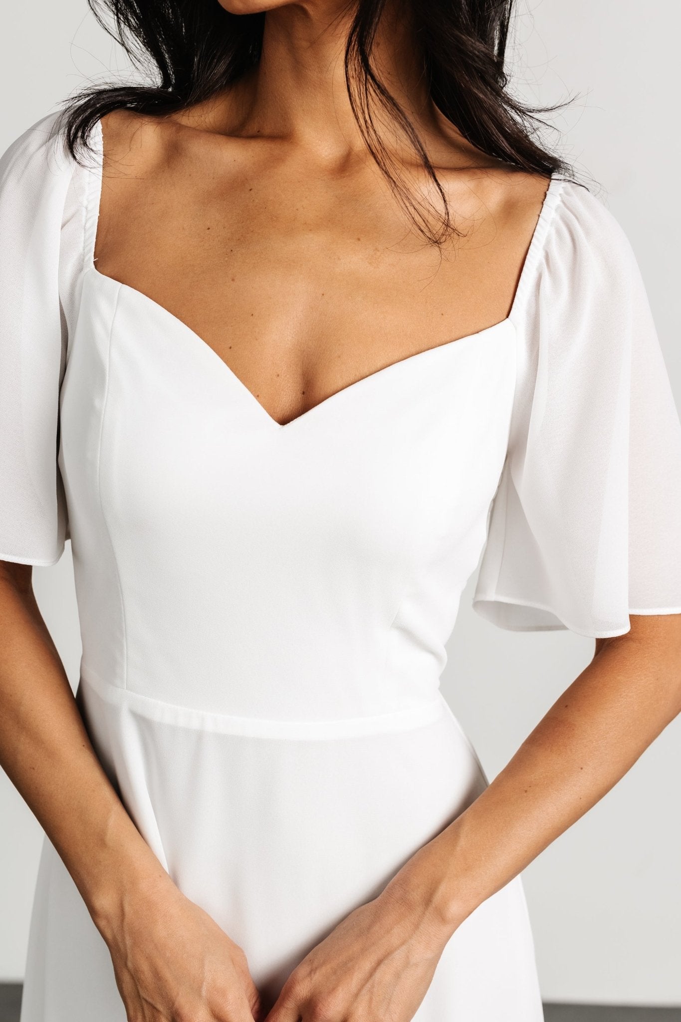 White sweetheart fashion neckline dress