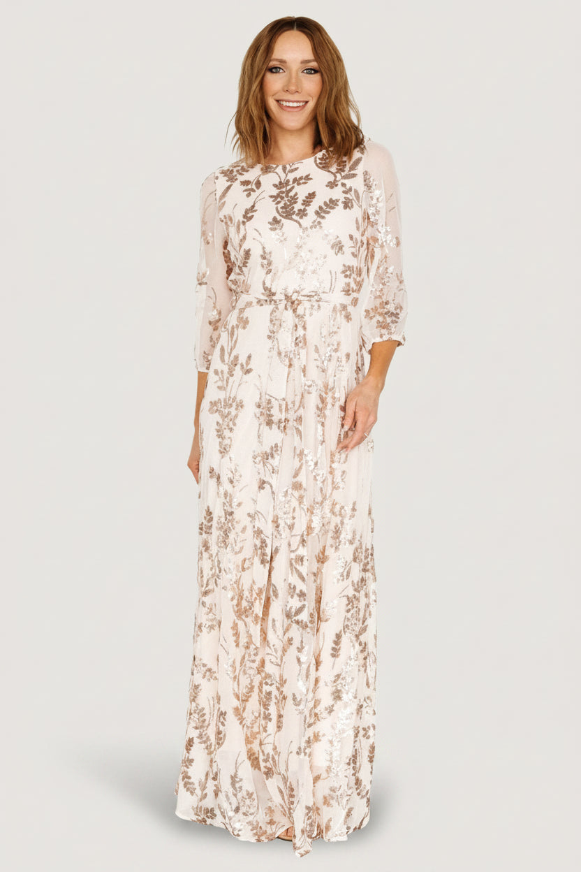 Baltic Born Womens Destiny Sequin Maxi Dress | Rose Gold | Size: Small Baltic Born Womens Destiny Sequin Maxi Dress | Rose Gold | Size: Small
