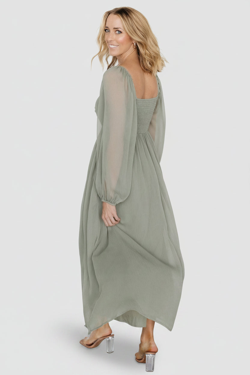 Dione Midi Dress | Dusty Olive