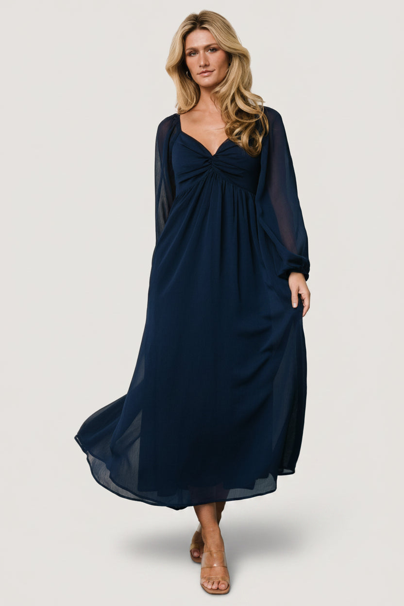 knee length dresses for ladies Baltic Born Womens Dione Midi Dress | Navy