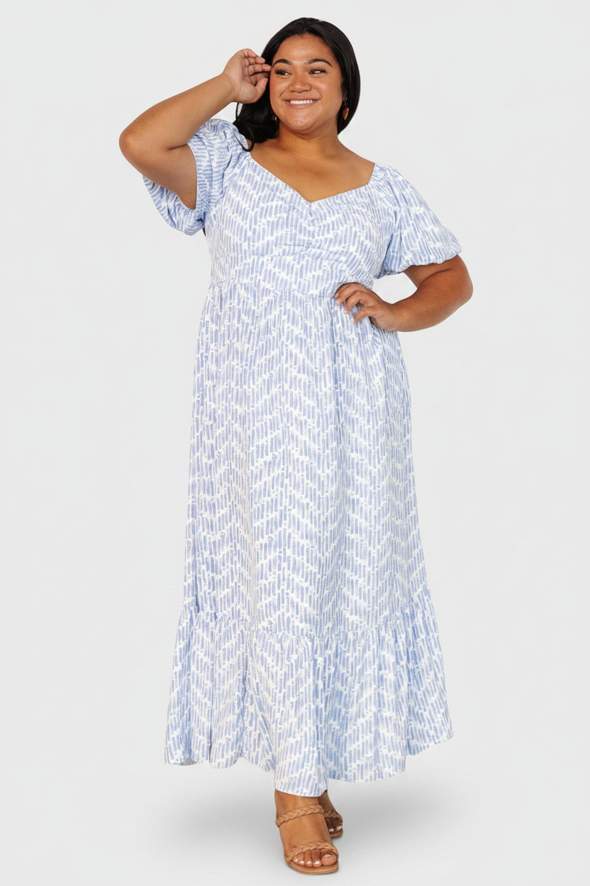 Durban Maxi Dress | Dusty Blue Print Durban Maxi Dress | Dusty Blue Print