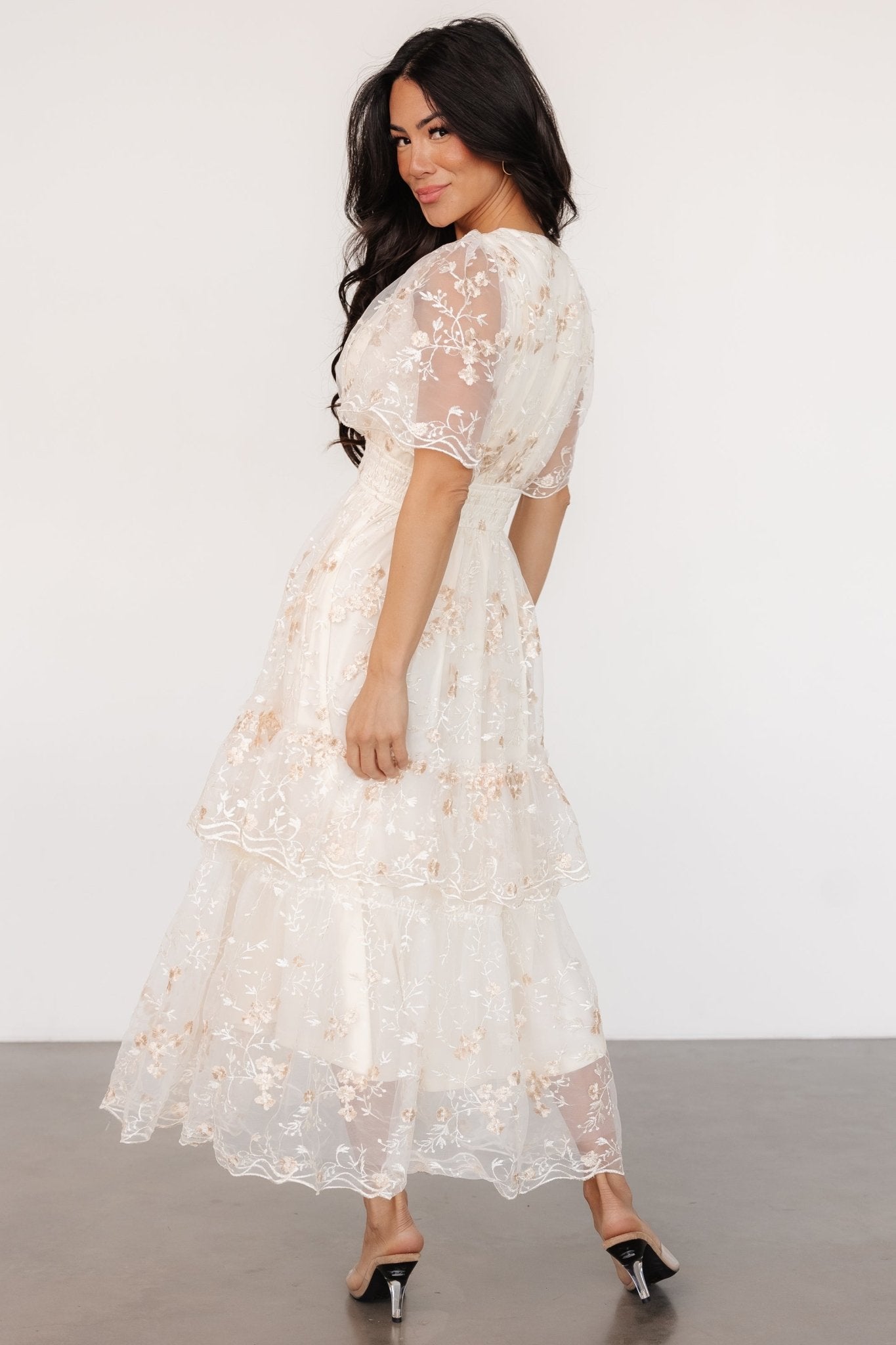 Eleanor Embroidered Midi Dress | Cream Floral - Baltic Born